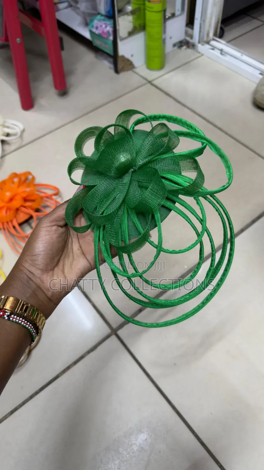 Green Big and Elegant Ladies Fascinators / Headpiece