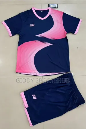 Navy Blue With Pink Football Kits