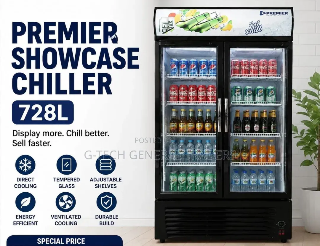 Premier 2 Door Extra Large 728l Showcase Chiller Fridge