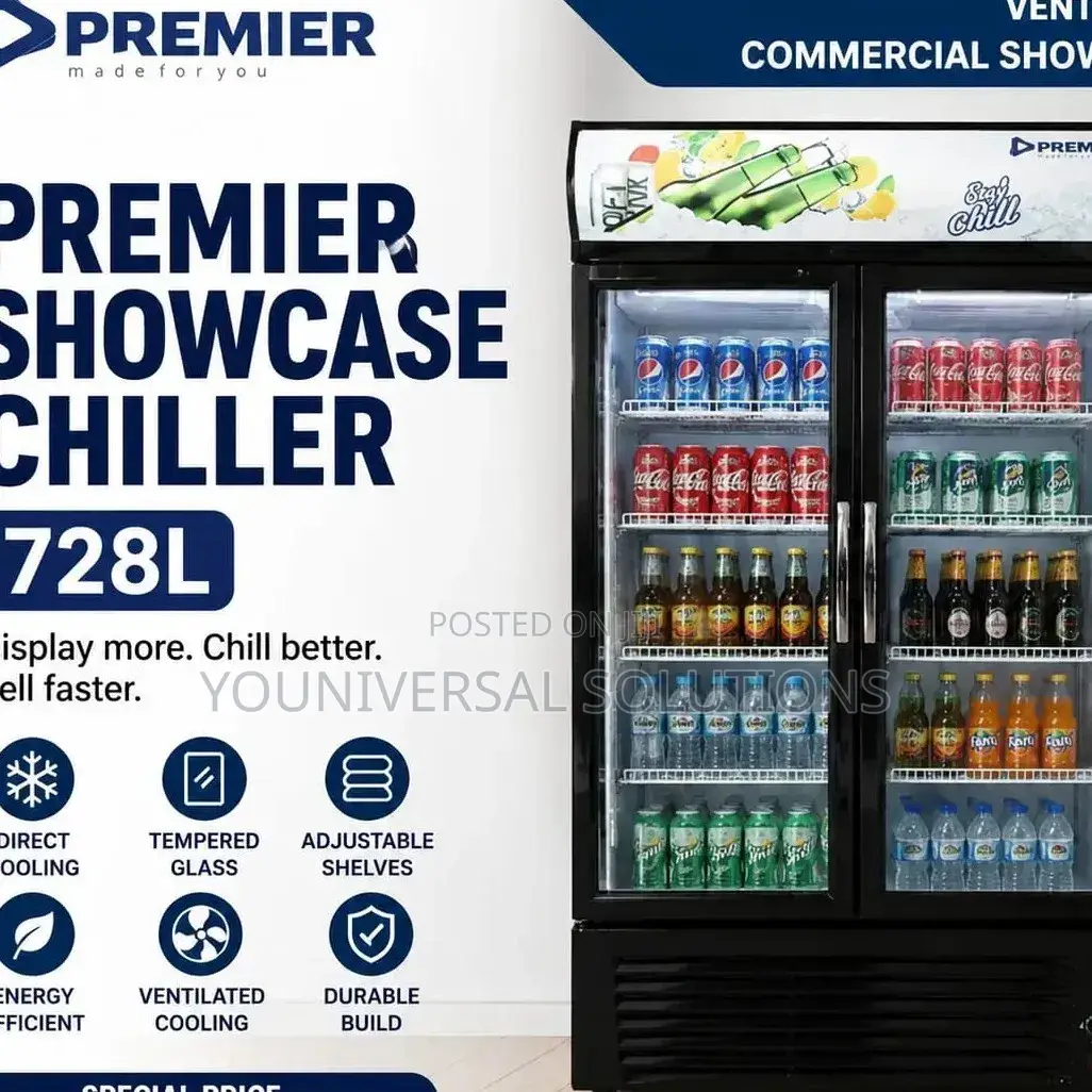 728litres Premier Showcase Two Door Refrigerator Chiller