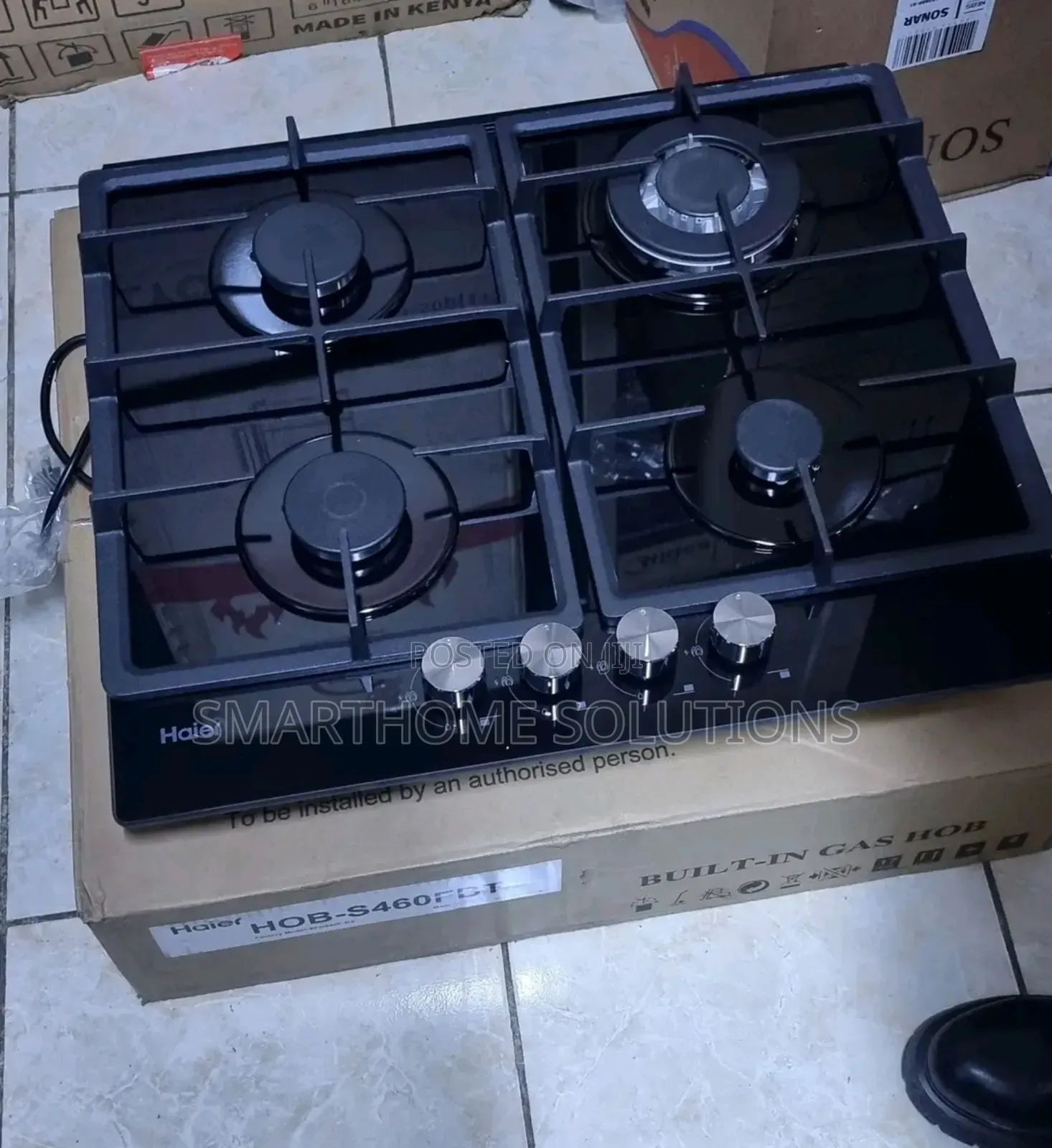 4haierbuilt-in Cooker Hob-S460fbt Premiumblack Tempered Glassgas Hob