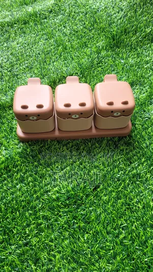 Cute 3-Piece Bear Seasoning Box Set / Kitchen Spice Jar Organizer