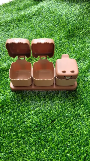 Cute 3-Piece Bear Seasoning Box Set / Kitchen Spice Jar Organizer