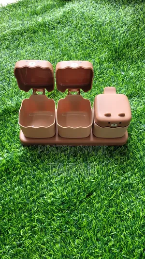 Cute 3-Piece Bear Seasoning Box Set / Kitchen Spice Jar Organizer