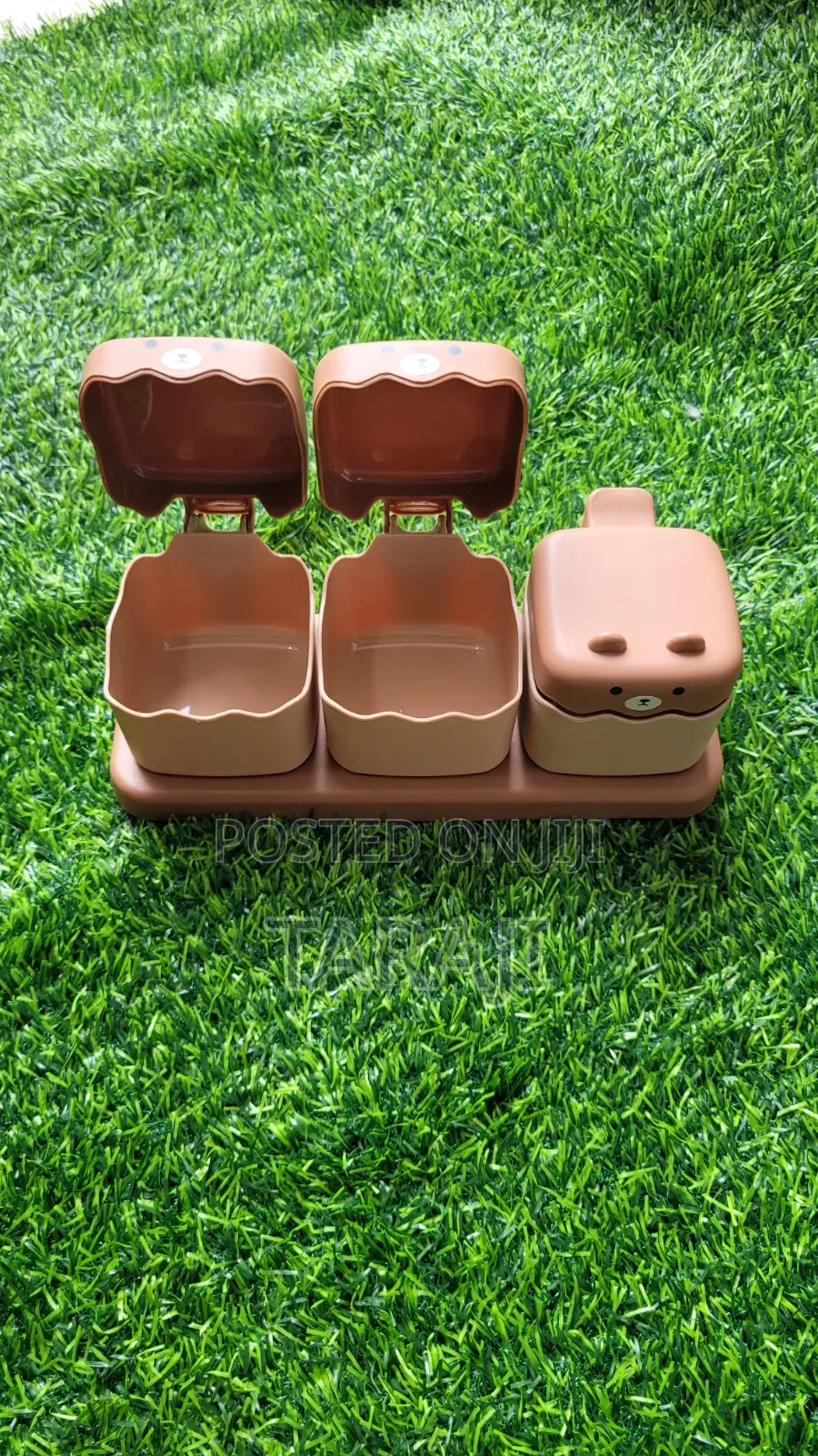 Cute 3-Piece Bear Seasoning Box Set / Kitchen Spice Jar Organizer