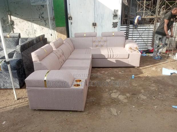 L Shaped 5 Seater Sofa With Holders
