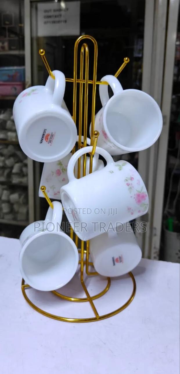6 PCS Pink Flowed Mug - main view