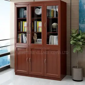3-Door Brown Office Storage Cabinet