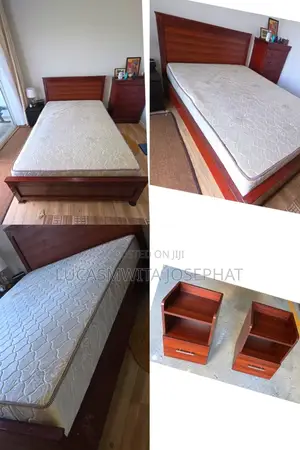 Elegant Wooden Bed, Mattress and Bed Sides 6*7