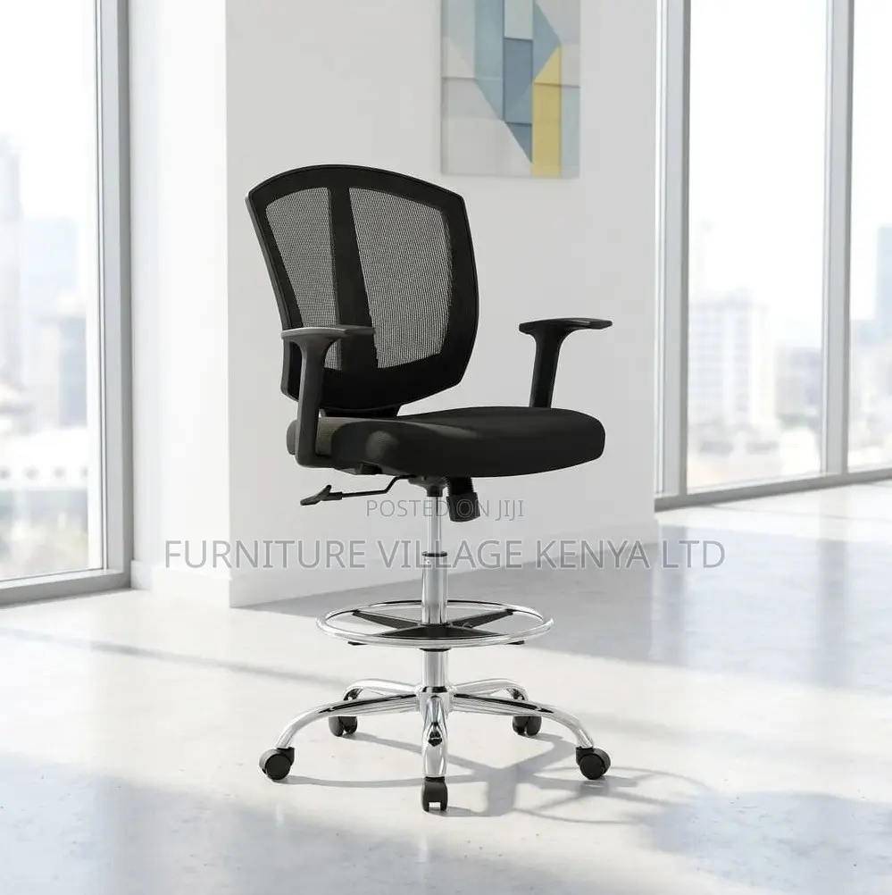 Cashier Adjustable Mesh Seat With Footrest
