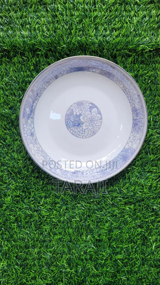 Premium Ceramic Floral Bowls Plates Set / Luxury Blue Dining Ware