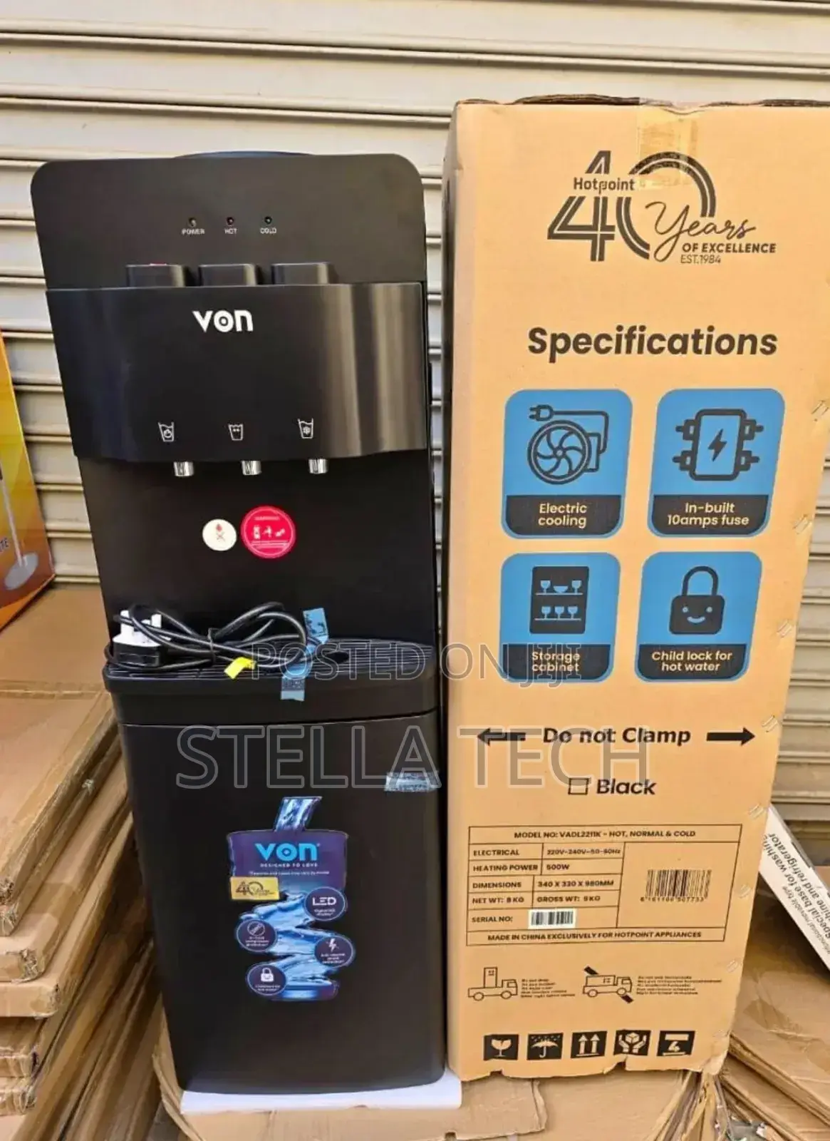 Von Hot Normal and Cold 3 Taps Dispenser