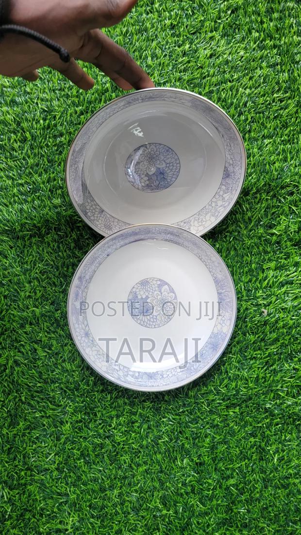 Premium Ceramic Floral Bowls Plates Set / Luxury Blue Dining Ware - thumbnail 3