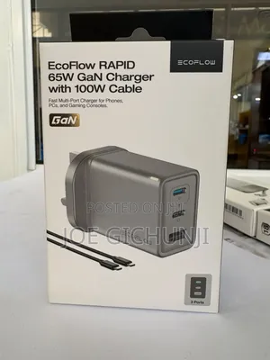Ecoflow Rapid 65w Gan Charger With 100w Cable