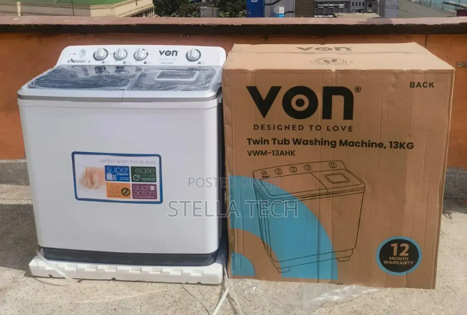 Von 11kgs Twin Tub Washing Machine -White at 