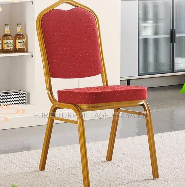 Stackable Metal Frame Upholstered Banquet Chair - thumbnail 3