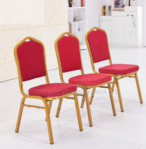 Stackable Metal Frame Upholstered Banquet Chair - thumbnail 7