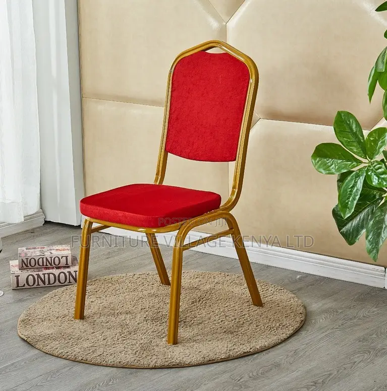 Stackable Metal Frame Upholstered Banquet Chair