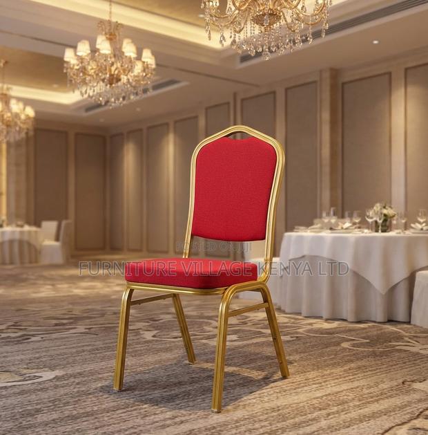 Stackable Metal Frame Upholstered Banquet Chair - thumbnail 11