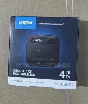 Crucial X6 4tb Portable SSD Up to 800 Mb/S Usb 3.2 Pc/Mac
