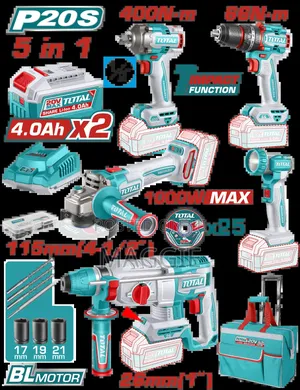 5 PCS Cordless Industrial Combo Kit