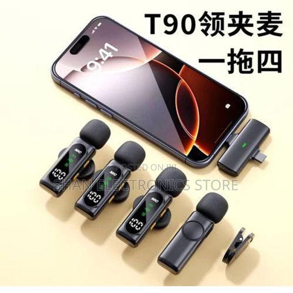 4 in 1 Wireless Microphone, Noise Reduction Collar Mic + Charging Case