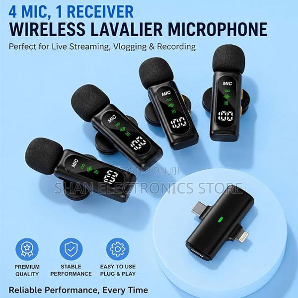 T90 4in1 Lapel Mic Anc Clipon Magnetic Buckle Microphone Led Display