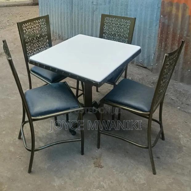 Powdpowder Coated, Restaurant Set With Square Table  - thumbnail 2