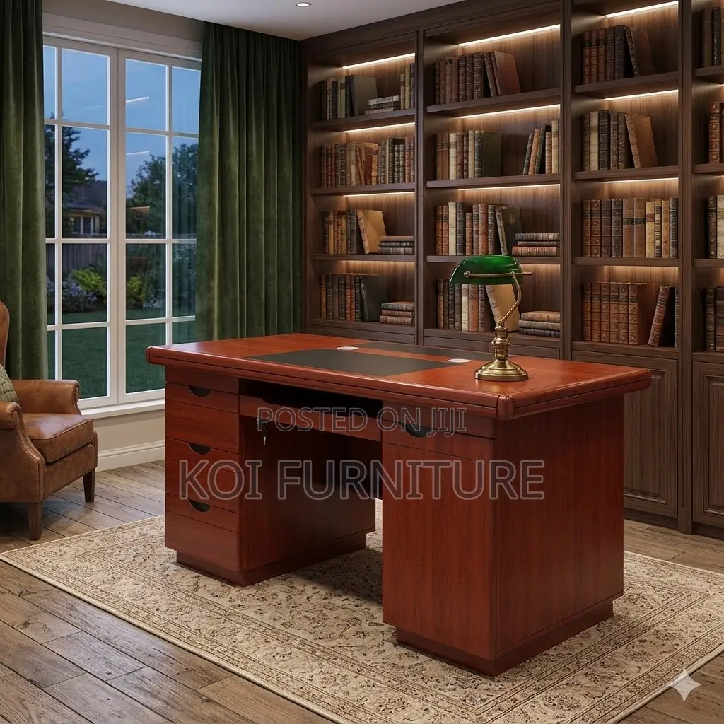 Office Desk; 1200mm Mahogany Executive Modern Desk
