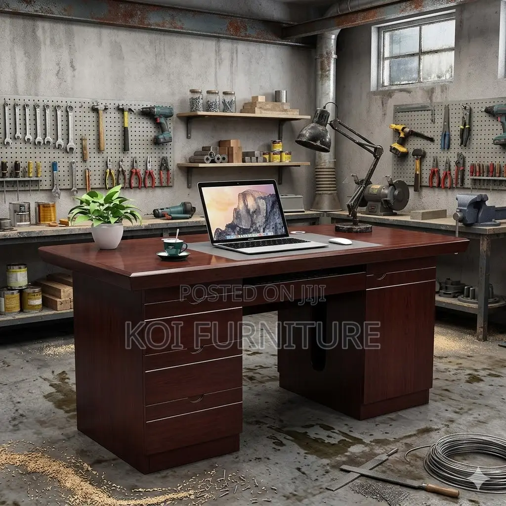 Office Desk; 1200mm Mahogany Executive Modern Desk