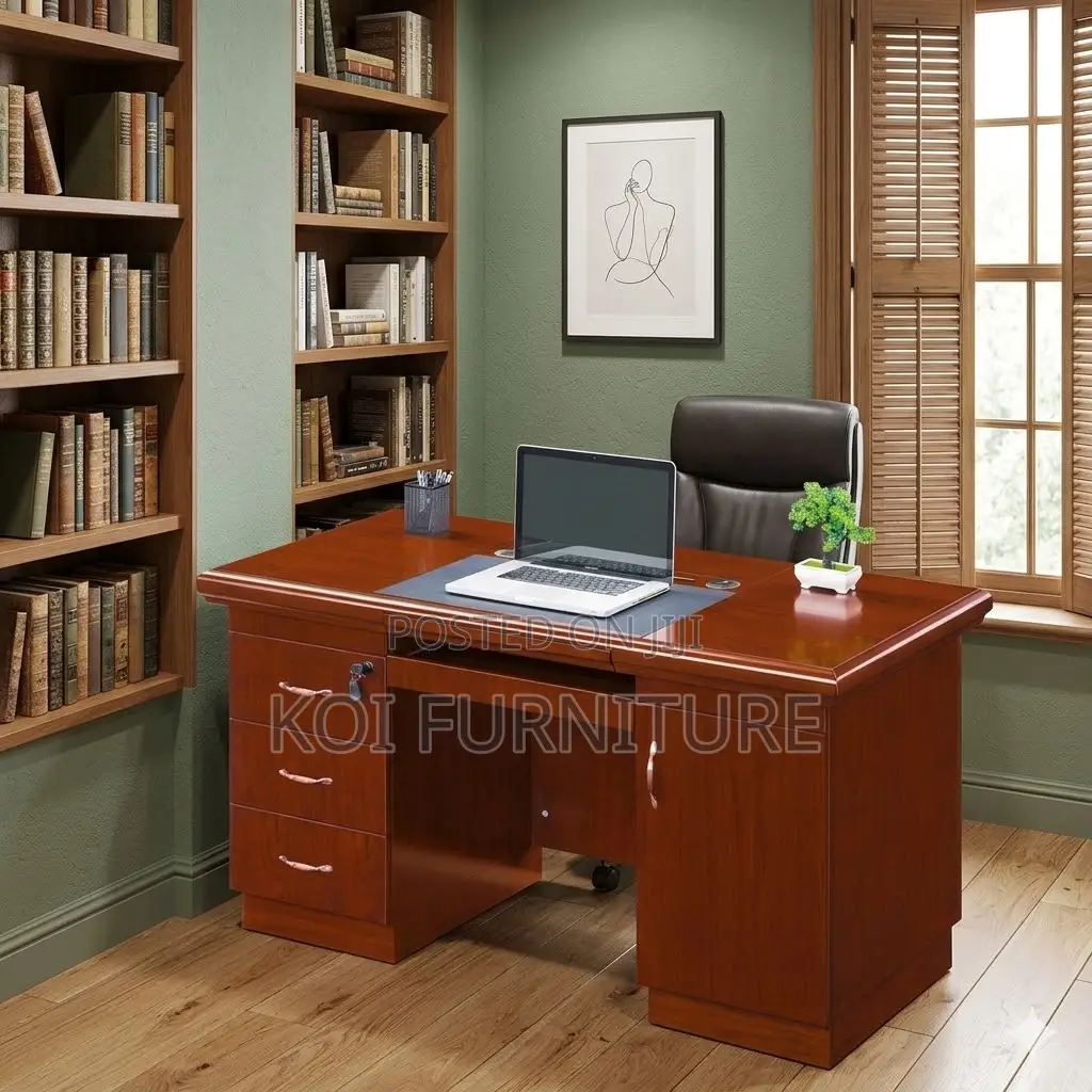 Office Desk; 1200mm Mahogany Executive Modern Desk