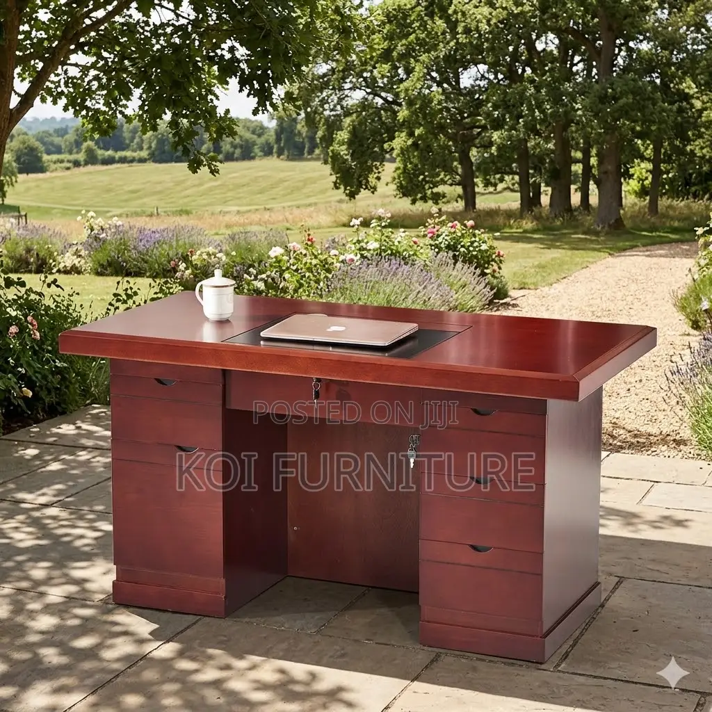 Office Desk; 1200mm Mahogany Executive Modern Desk