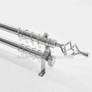 Silver Double Curtain Rods