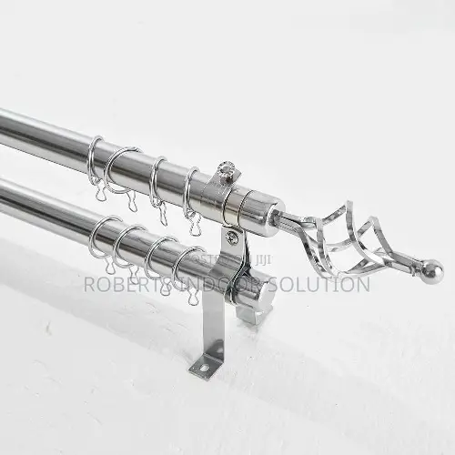 Silver Double Curtain Rods
