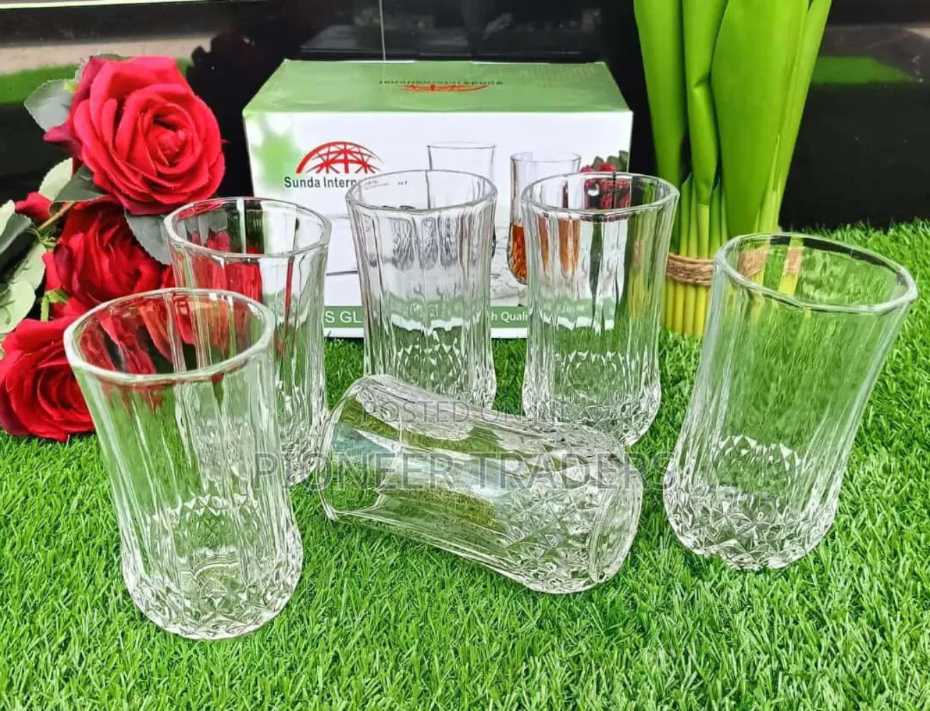 Set of 6 Long Diamond Glasses