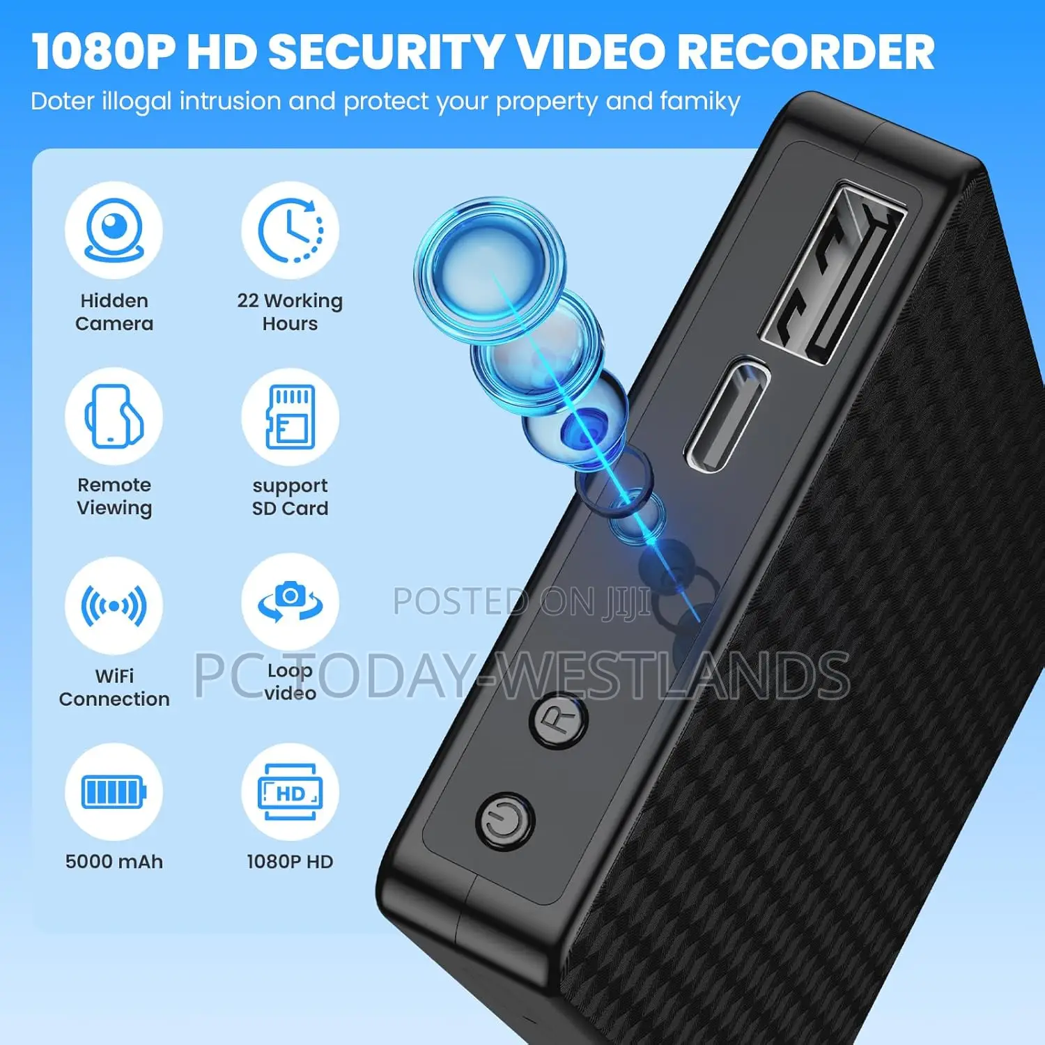 Hidden Camera Portable Charger Full Hd Cameras Motion Detection