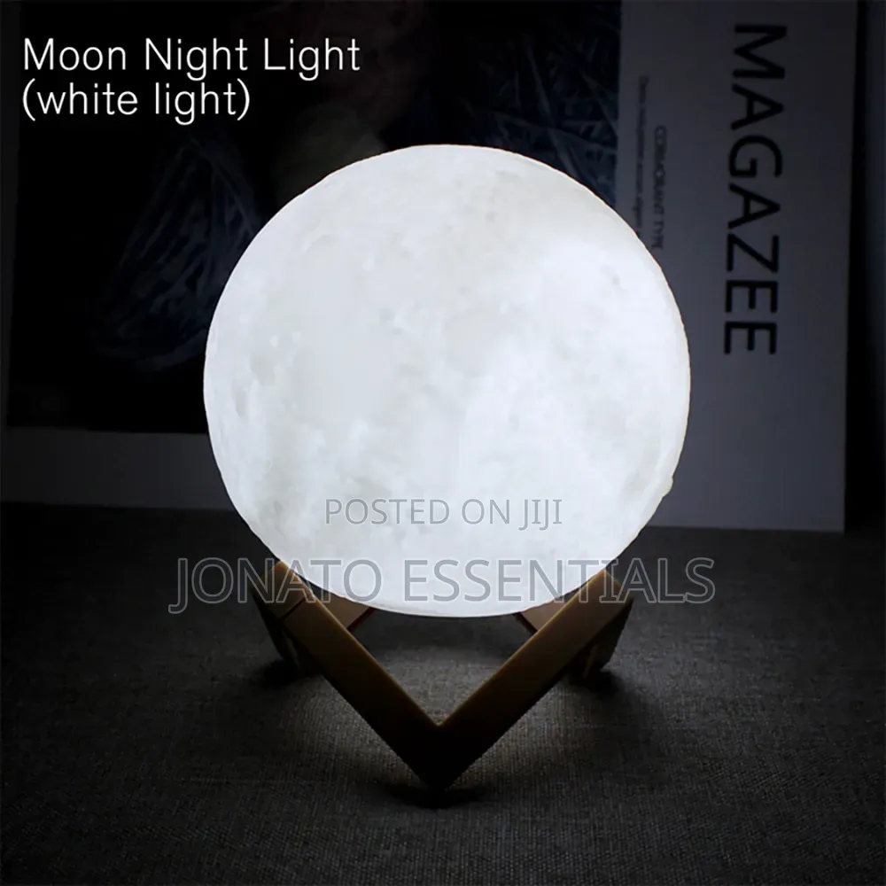 3d Moon Night Light Bedroom Lamp With Wooden Stand