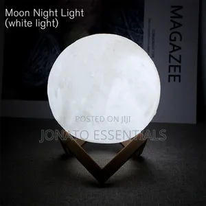 3d Moon Night Light Bedroom Lamp With Wooden Stand
