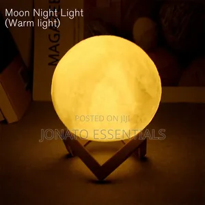 3d Moon Night Light Bedroom Lamp With Wooden Stand