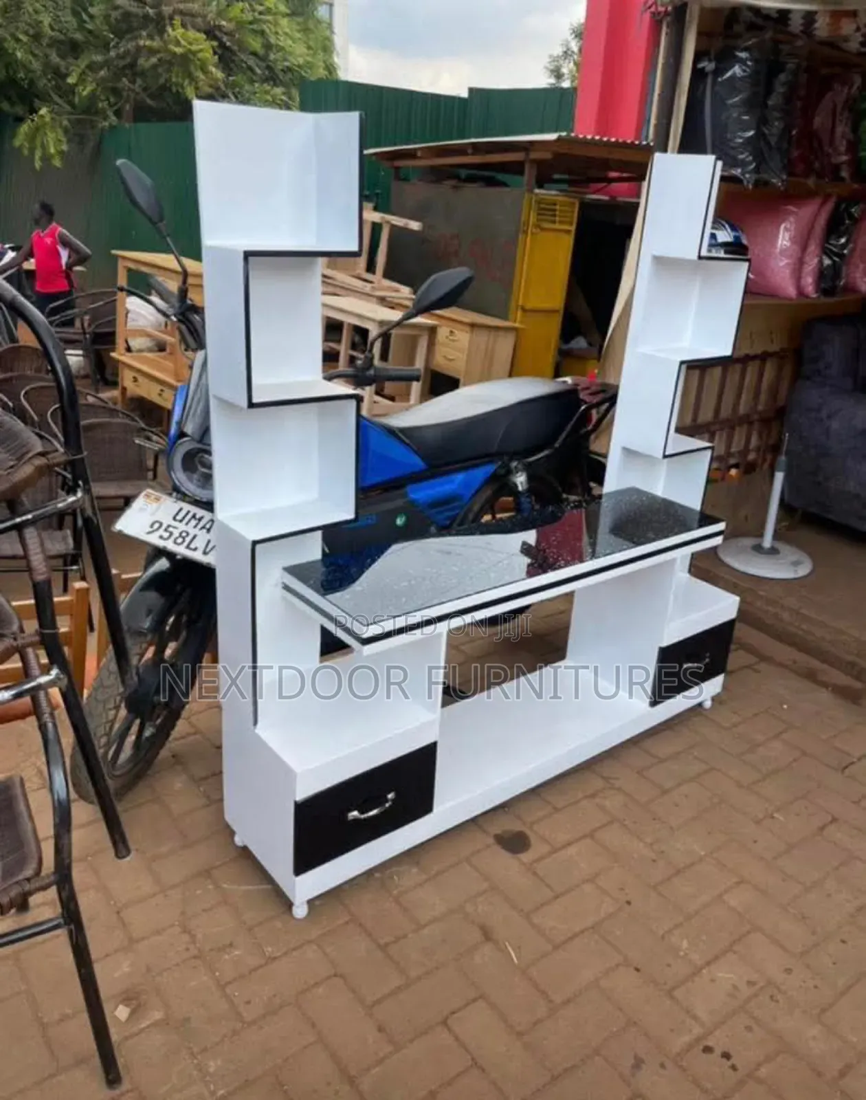 Black and White Tv Stand