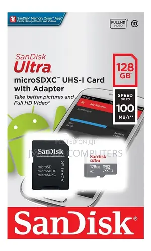 Sandisk Ultra SDXC Uhs-I Card 100mbps 128gb Class 10 - Sdsdunr-128g