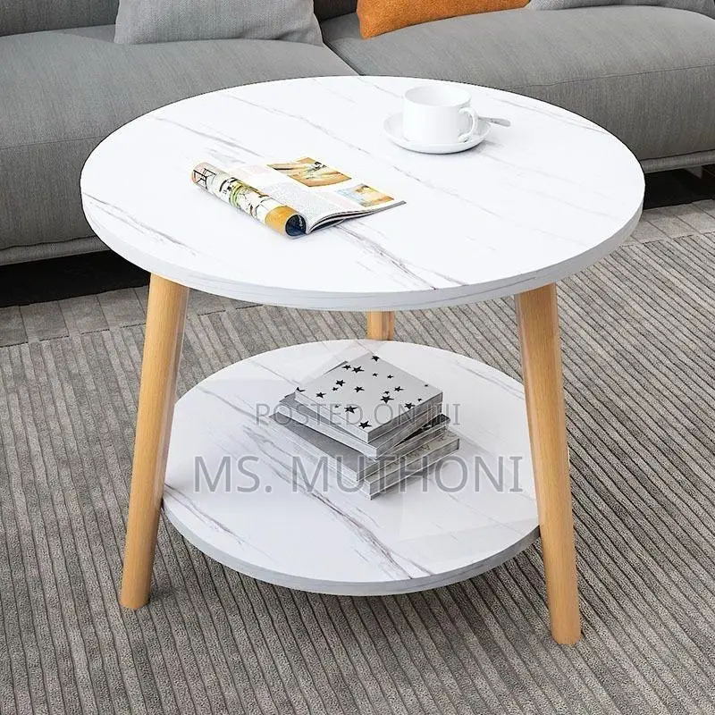 50 Cm Scandinavian-Style Round Marble Side Table