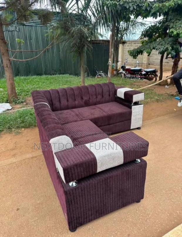 L Shaped Maroon Sofa