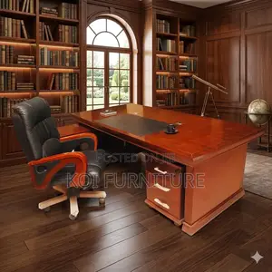 Office Desk; 1.6 Meters Executive Mahogany L Shaped Desk