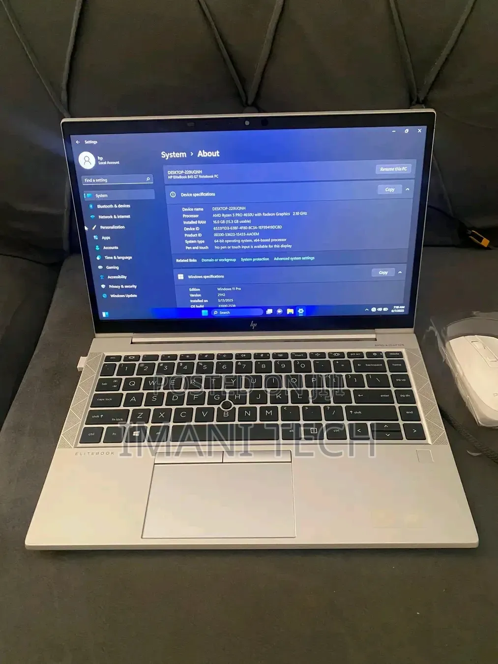 Laptop HP EliteBook 845 G7 16GB AMD Ryzen 5 SSD 512GB
