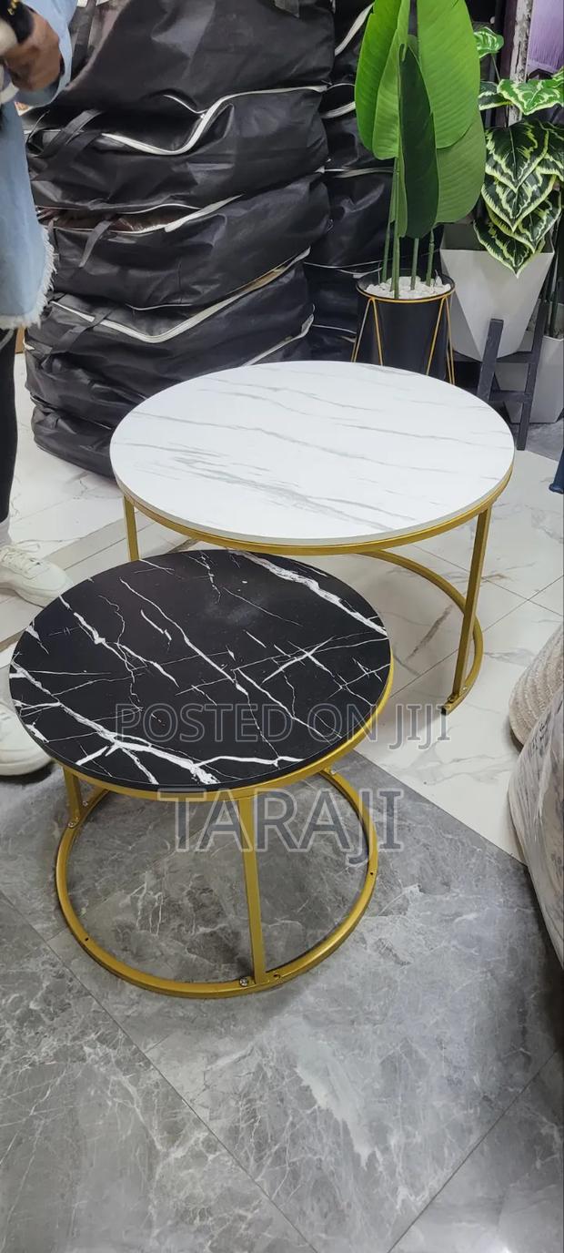 ​Modern Nesting Coffee Table Set - Elegant Marble Effect - thumbnail 2