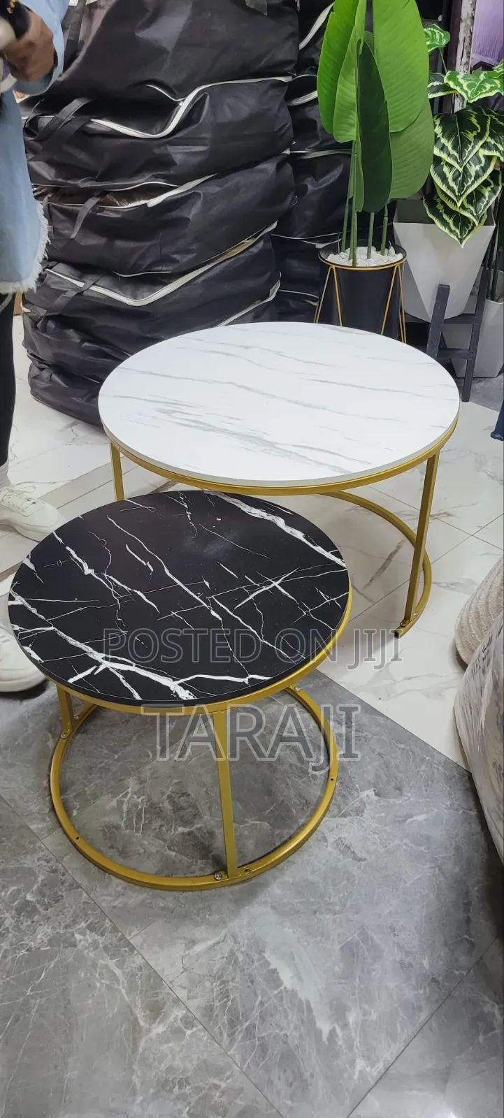 ​Modern Nesting Coffee Table Set - Elegant Marble Effect