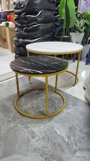 ​Modern Nesting Coffee Table Set - Elegant Marble Effect