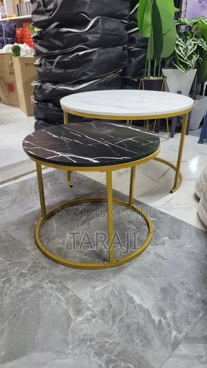 ​Modern Nesting Coffee Table Set - Elegant Marble Effect