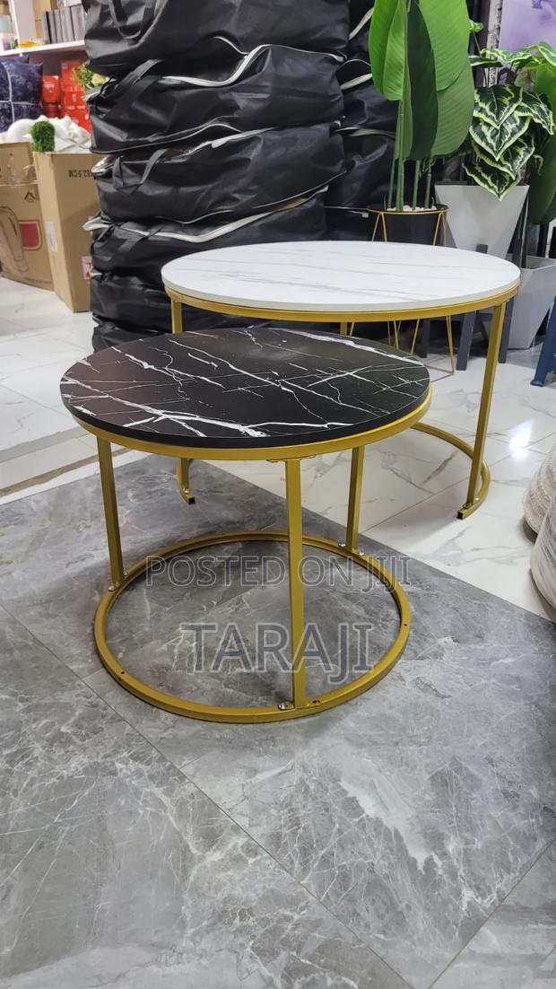 ​Modern Nesting Coffee Table Set - Elegant Marble Effect - thumbnail 4